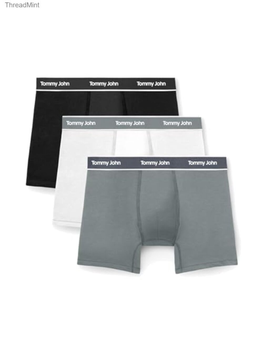 Tommy John Cool Cotton Stretch 6" Boxer Briefs 3-Pack Moisture-Wicking Support